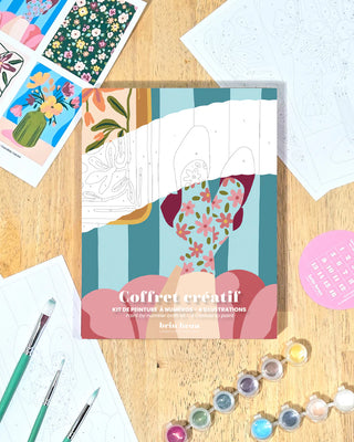 Coffret créatif, Kit de peintures à numéros - Ambiance rétro bohème