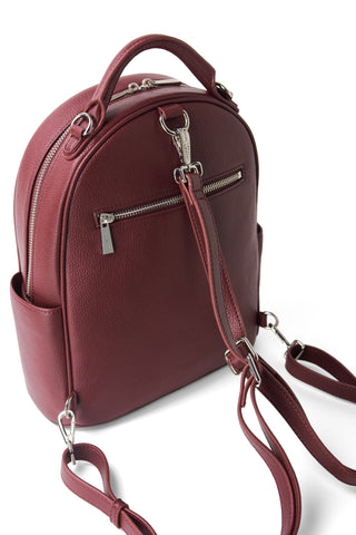 Le Maude - Sac à dos en cuir vegan cassis