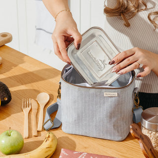 Petite boite à lunch - Pinstripe Heather Grey