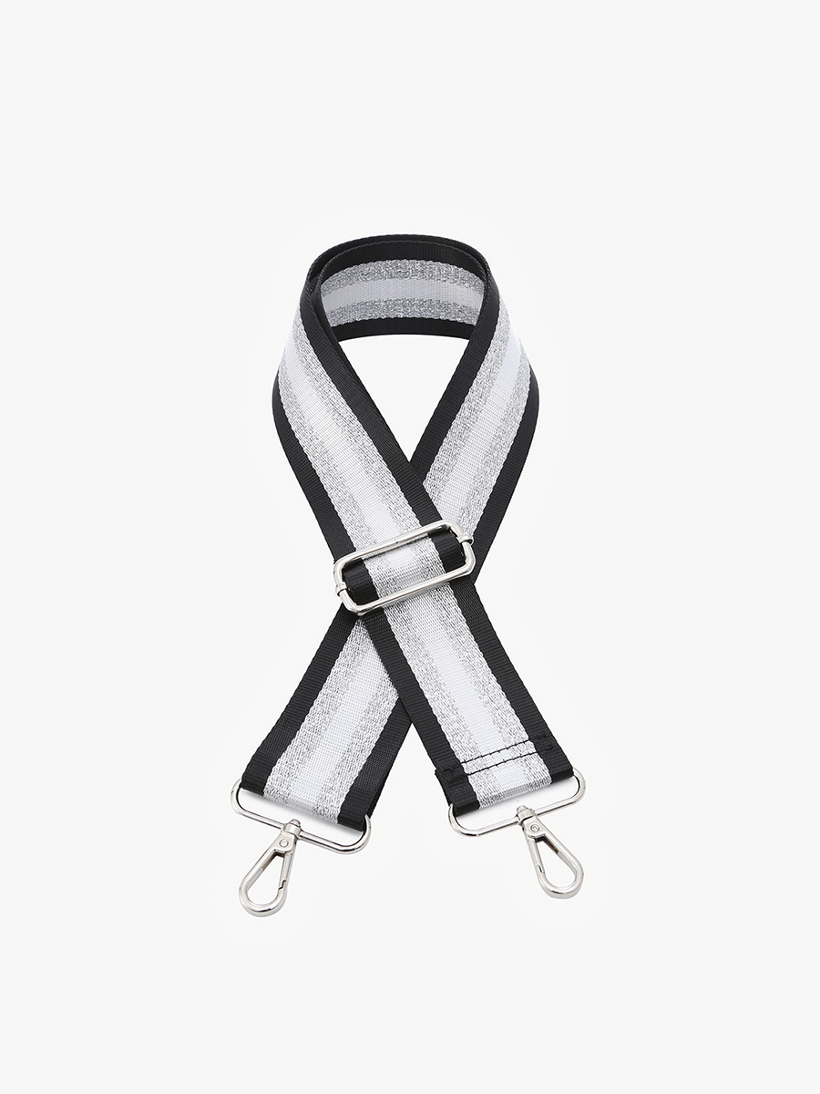 Ganse amovible - Striped Guitar Strap (Black/silver)