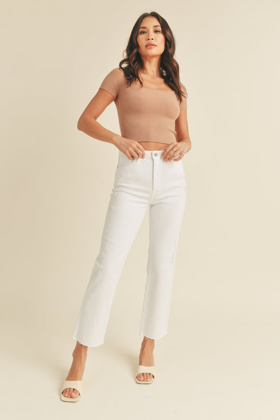 Jeans - High Rise Classic Straight (Optic White)