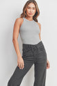 Jeans - High RiseCriss Cross Straight (Washed Black)
