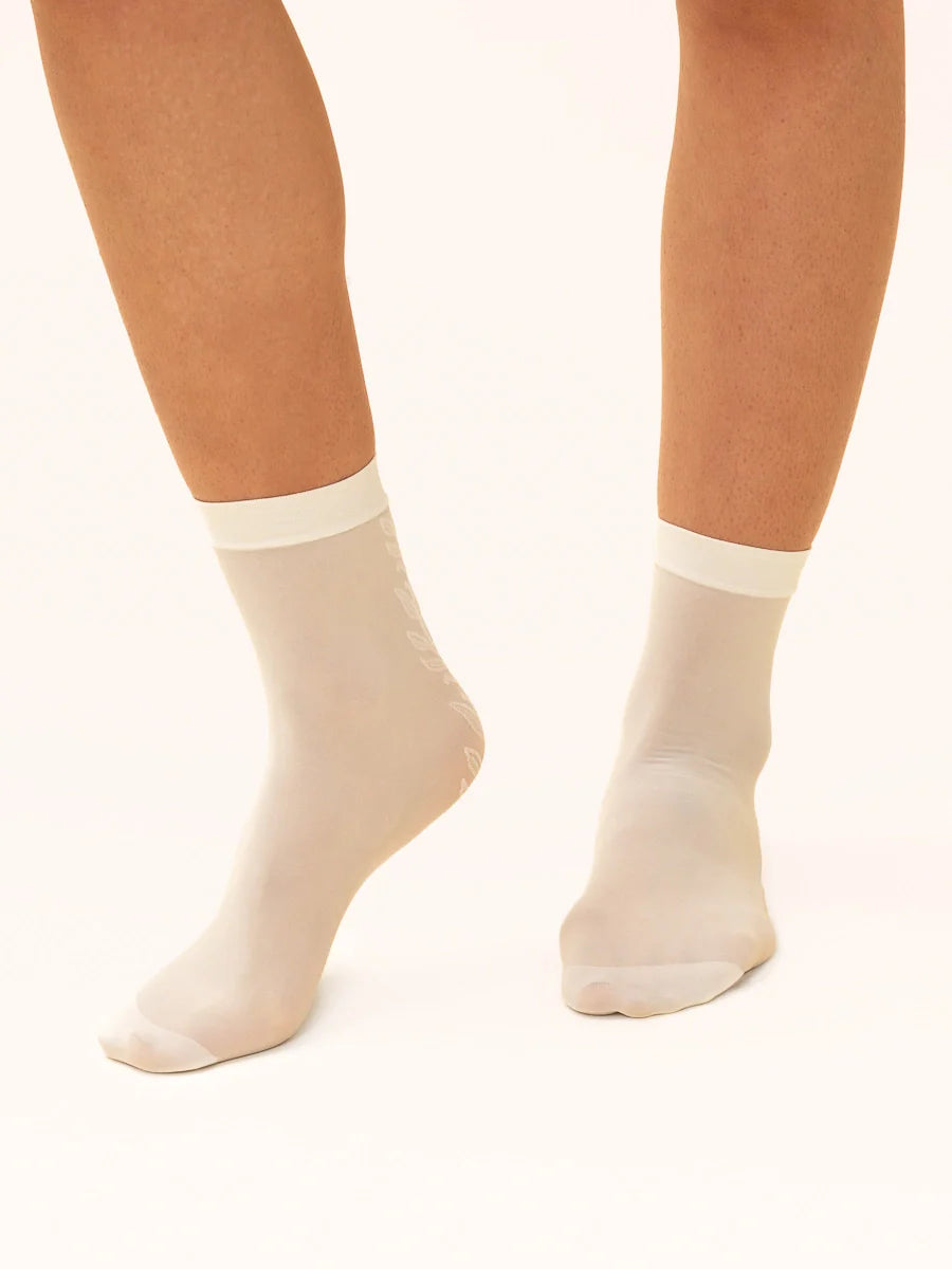 Chaussettes - Back Vine Sheer (Creamy white)