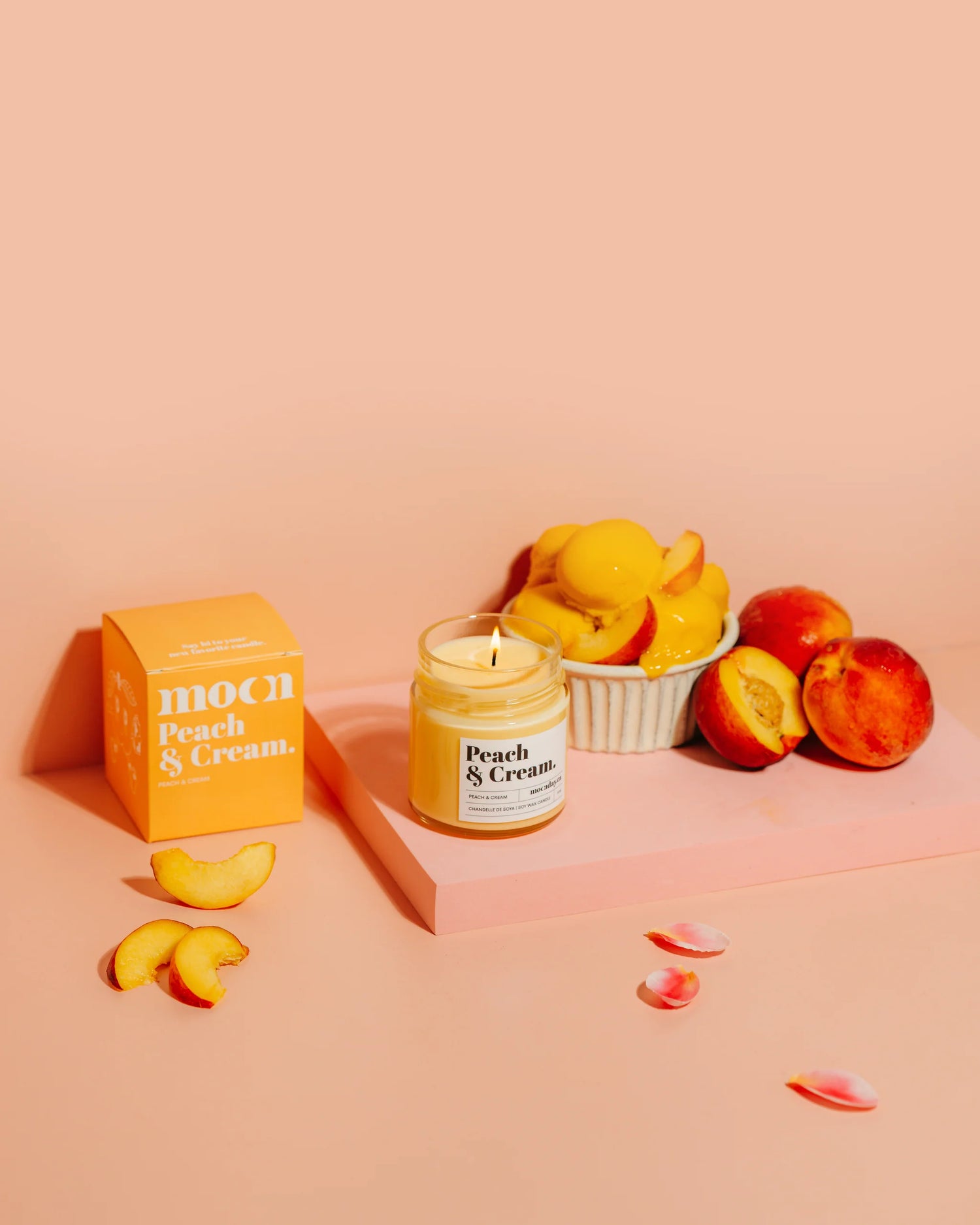 Chandelle de soja - Peach &amp; Cream