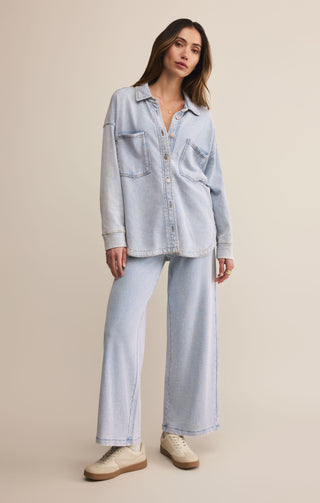 Pantalon - Hunter knit denim (Washed indigo)