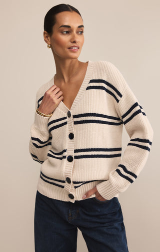 Cardigan - Boyfriend striped (Crystal)
