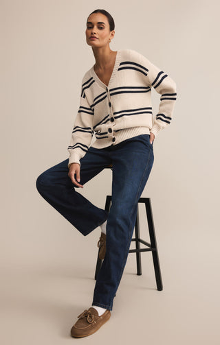 Cardigan - Boyfriend striped (Crystal)