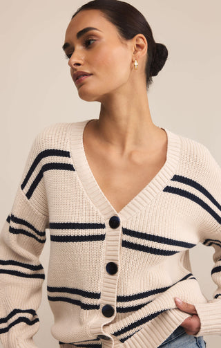 Cardigan - Boyfriend striped (Crystal)