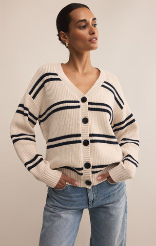 Cardigan - Boyfriend striped (Crystal)