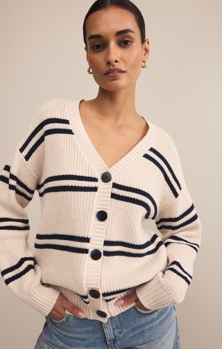 Cardigan - Boyfriend striped (Crystal)