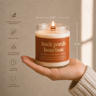 BOURBON DU PORCHE ARRIÈRE | BOUGIE EN CIRE DE SOJA 8 OZ |