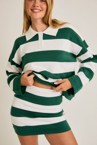 Pull à rayures - Sam (Green & white)