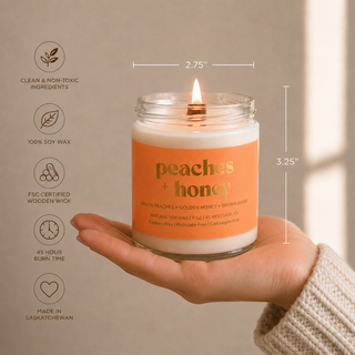 PÊCHES & MIEL | BOUGIE EN CIRE DE SOJA 8 OZ |