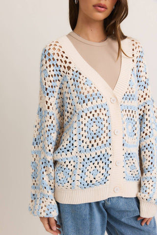 Cardigan - Crochet (Baby blue)