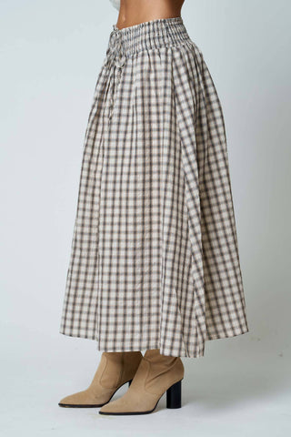 Jupe midi à carreaux