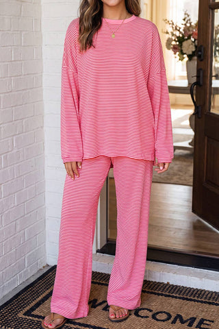 Ensemble  lounge décontracté oversize rayé