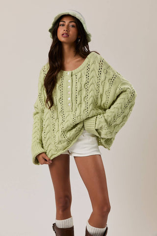 Pull en maille torsadé