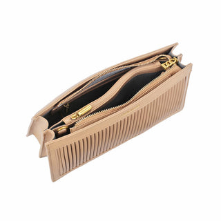 Pochette Abigail - Sac végétalien recyclé - Plissé sable
