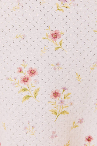 Top sans manches à encolure V avec bordure en dentelle et pointelle