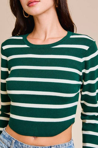 Haut court en tricot - Hunter Green