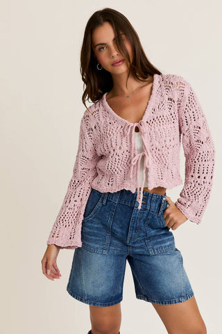 Cardigan - Crochet (Baby pink)