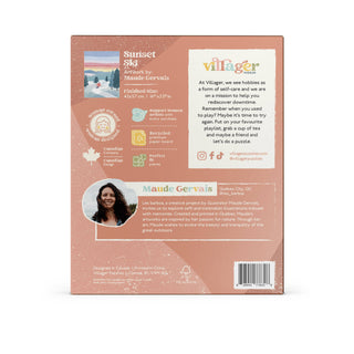 Sunset Ski | Puzzle de 500 pièces pour adultes | Conçu au Canada par Maude Gervais