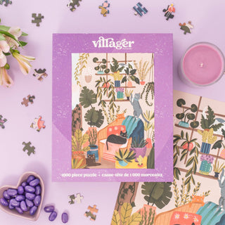 Chats de Balcon | Puzzle de 1000 pièces pour adultes | Conçu au Canada par Laura Konyndyk