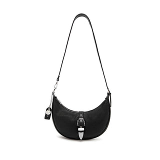 Macy - Sac à bandoulière vegan recyclé - Noir texturé