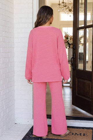 Ensemble  lounge décontracté oversize rayé