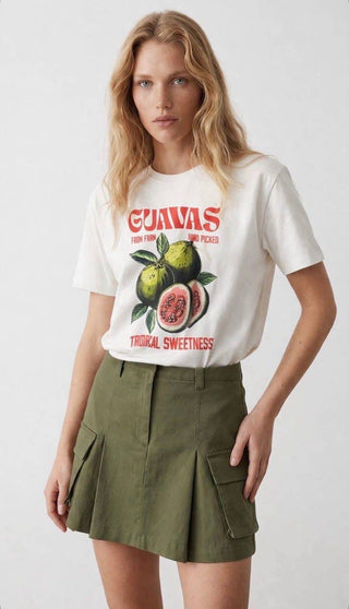 T-shirt en coton imprimé goyave