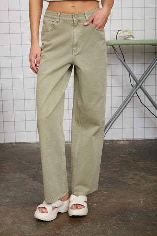 Jeans à jambes larges délavées