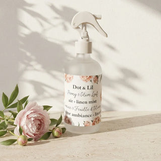 Brûme d'ambiance et de literie - Pivoine et feuille d'olivier