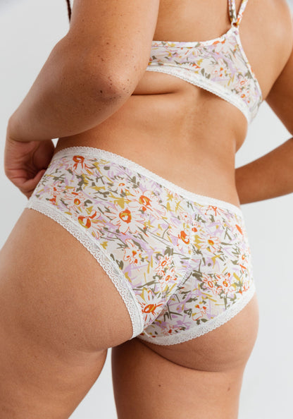 Microfiber shorty with lace trim - (3/33$)