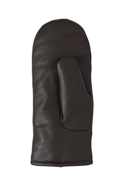 Leather mittens - Sany (coffee bean) 