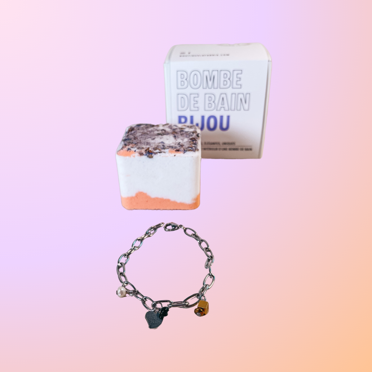 Jewelery bath bomb (lilac silver bracelet) 