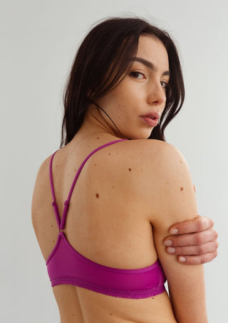 Microfiber bralette with lace trim - (2/33$)