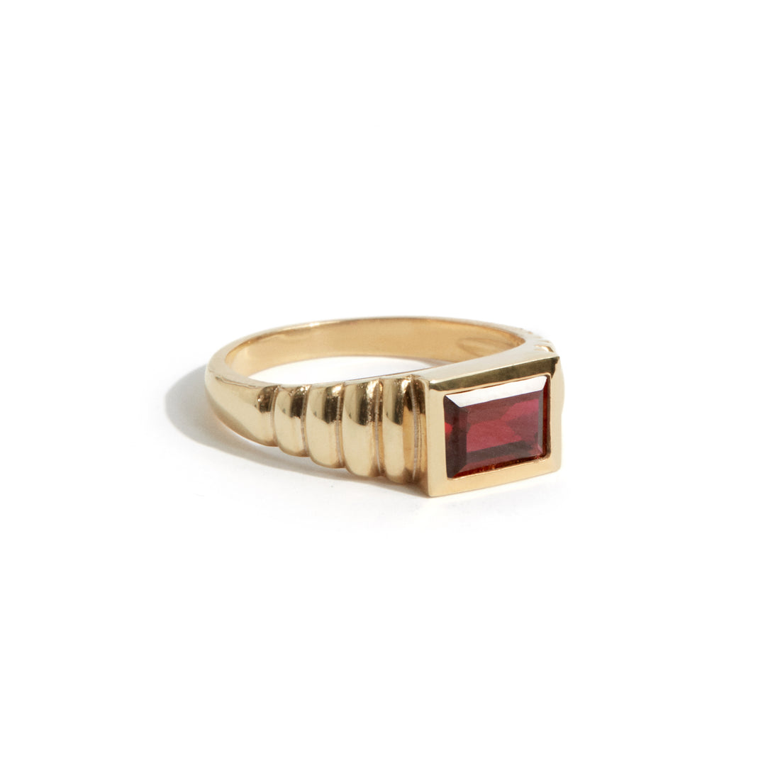 Ring - Art deco baguette (gold/red)