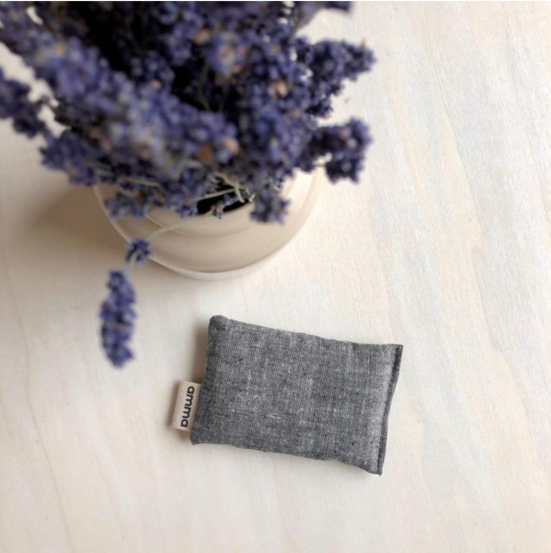 Lavender pouch - Hemp and natural cotton (plain grey)