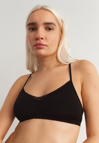 Microfiber bralette with lace trim - (2/33$)