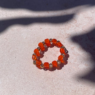 Ring - Elastic 2 rows orange