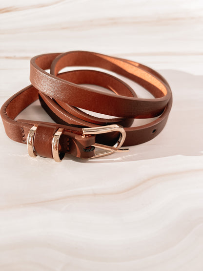 Belt - small gold buckle (brown)