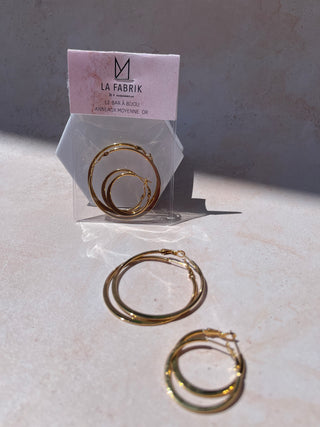 Customizable earring - bag of 2 medium gold rings