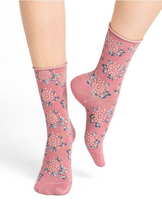 Socks - Velvety Hortensia (pink)