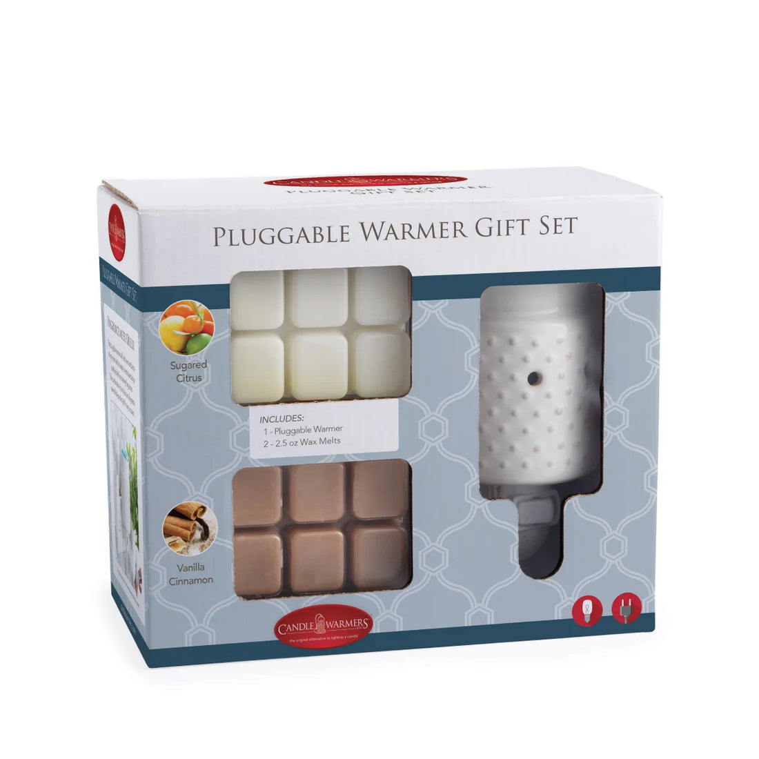 Diffuser - Pluggable White Hobnail Wax Warmer Set