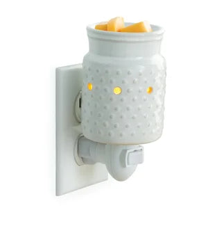Diffuser - White Hobnail Pluggable Wax Cube Warmer
